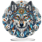 Preview: Diamond Painting Leuchtende Uhr Wolf